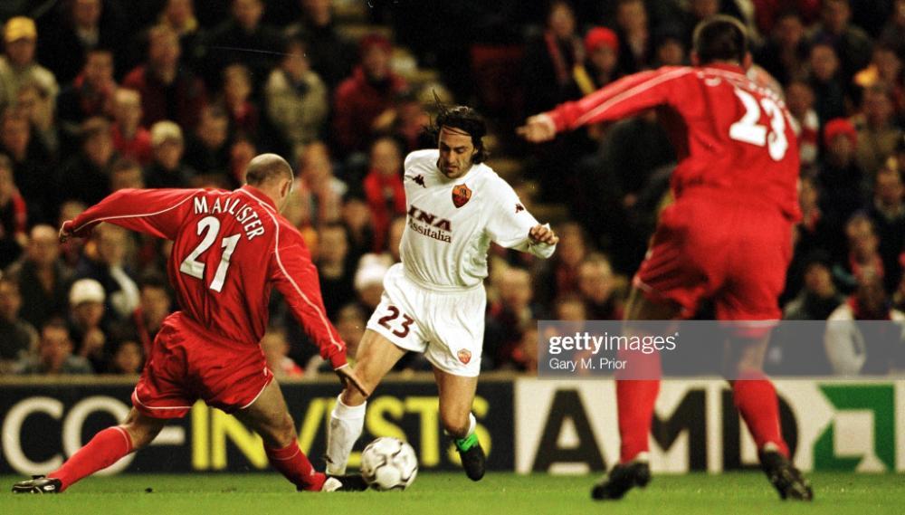 2000/01, Liverpool-Roma 0-1, Rinaldi in azione