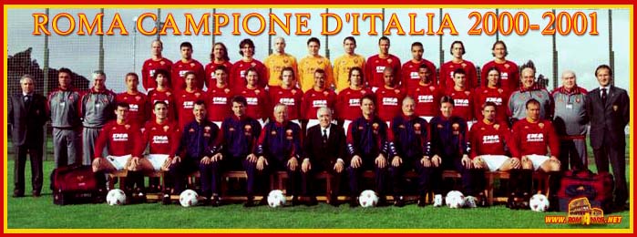 La rosa della Roma campione d'Italia 2000/01