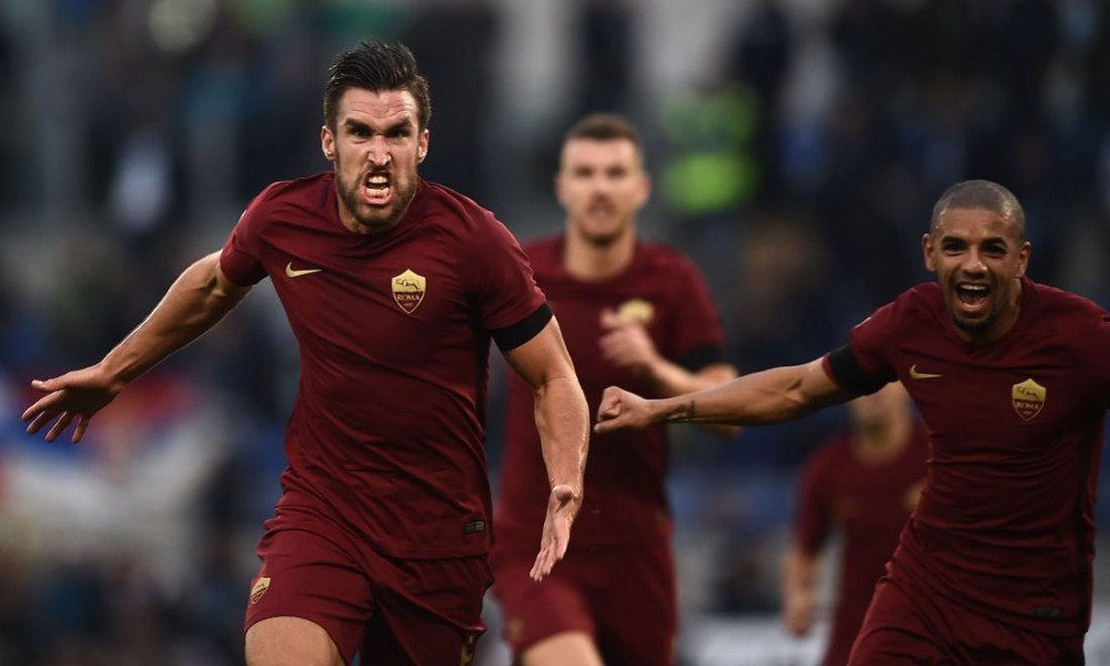 Il gol di di Strootman nel derby Lazio-Roma 0-2