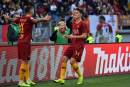 La gioia di Schick in Roma-Sampdoria 4-1