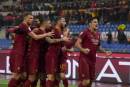 L'esultanza dei romanisti dopo il 3-2 al Torino