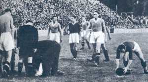 Guaita nel derby del 1934 Roma-Lazio 1-1
