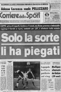 La prima pagina del Corriere dello Sport dopo l'eliminazione della Roma contro il Gornik