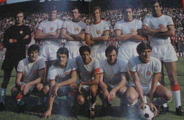 Una formazione della Roma nel campionato 1969/70