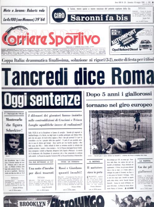 Il Corriere dello Sport celebra la terza coppa Italia della Roma