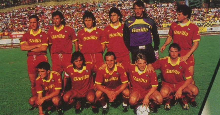 Una formazione della Roma nel campionato 1991/92