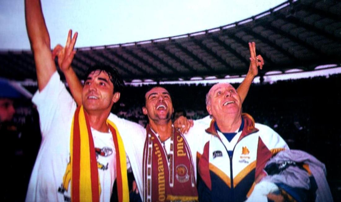 Giannini, Cappioli e Giorgio Rossi dopo il derby vinto 0-3